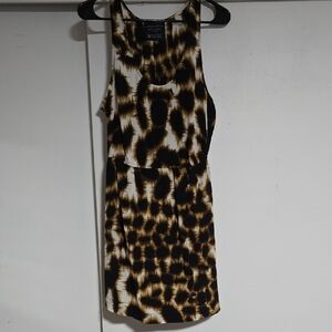 100%Silk Barneys New York Twelfth Street by Cynthia Vincent Cheetah Print Dress
